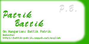 patrik battik business card